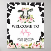 Bloemen Heilige Koe Baby shower Welkom Poster (Voorkant)