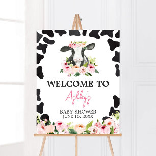 Bloemen Heilige Koe Baby shower Welkom Poster