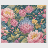 Bloemen Heldere kleurrijke bloemen Cadeaupapier (Vlak)