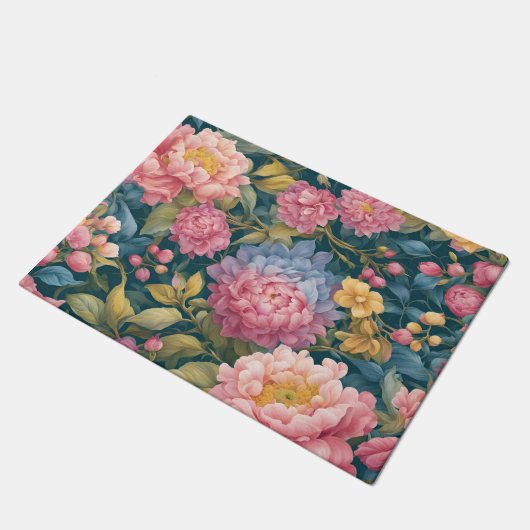 Bloemen Heldere kleurrijke bloemen Deurmat (Schuin)