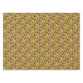 Bloemen heldere neonpatroon karmozijn en gele stro tafelkleed (Voorkant (Horizontaal))