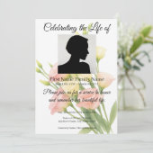 Bloemen herdenkingsuitnodiging kaart (Staand voorkant)