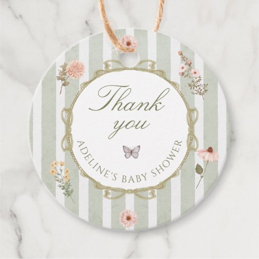 Bloemen Herfst Boho Baby shower Dank u Bedankjes Labels (Voorkant)