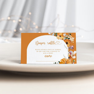 Bloemen Herfst boog pompoen luier loterij ticket Informatiekaartje