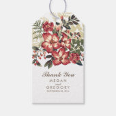 Bloemen  herfst Bourgondië bruiloft Cadeaulabel (Voorkant)