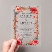 Bloemen Herfst Foliage Wedding Acryl Uitnodigingen (Insitu (Draagbaar))
