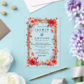 Bloemen Herfst Foliage Wedding Acryl Uitnodigingen (Insitu (Huwelijk))