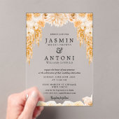 Bloemen Herfst Foliage Wedding Acryl Uitnodigingen (Insitu (Draagbaar))