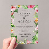 Bloemen Herfst Foliage Wedding Acryl Uitnodigingen (Insitu (Draagbaar))