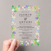 Bloemen Herfst Foliage Wedding Acryl Uitnodigingen (Insitu (Draagbaar))
