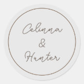  Bloemen Herfst Gedroogde Bloemen Huwelijk Ronde Sticker (Voorkant)