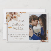  Bloemen Herfst Gedroogde Bloemen Waterverf Save The Date (Voorkant)