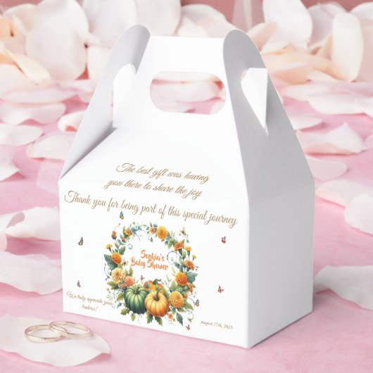 Bloemen Herfst Groen Sinaasappel Pompoen Baby show Bedankdoosjes (Huwelijk)