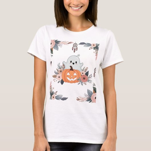Bloemen Herfst Halloween T-shirt (Voorkant)