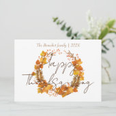 Bloemen herfst herfst bladeren gelukkig Thanksgivi Feestdagenkaart (Staand voorkant)