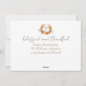 Bloemen herfst herfst bladeren gelukkig Thanksgivi Feestdagenkaart (Achterkant)