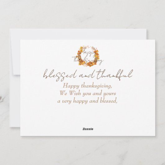 Bloemen herfst herfst bladeren gelukkig Thanksgivi Feestdagenkaart (Achterkant)