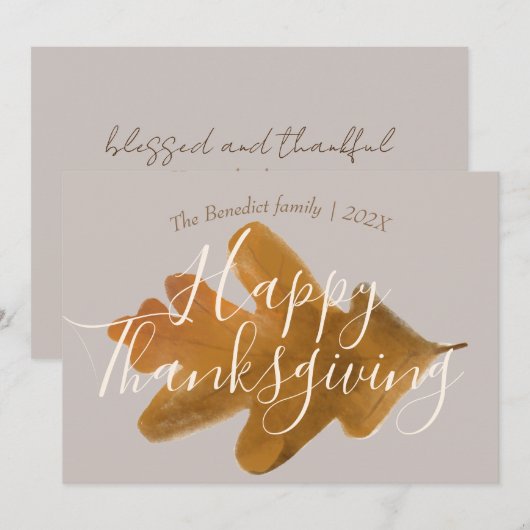 Bloemen herfst herfst bladeren gelukkig Thanksgivi Feestdagenkaart (Voorkant / Achterkant)