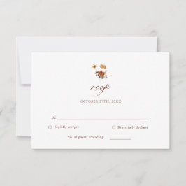 Bloemen Herfst Herfst Bloemen Bruiloft RSVP Kaart