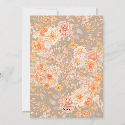 Bloemen Herfst Herfst Happy Thanksgiving Foto Feestdagenkaart (Achterkant)