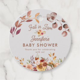 Bloemen Herfst in liefde Baby shower gunst Bedankjes Labels