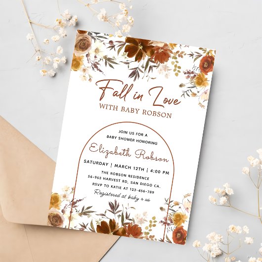 Bloemen Herfst in liefde rustiek Herfst Baby showe Kaart