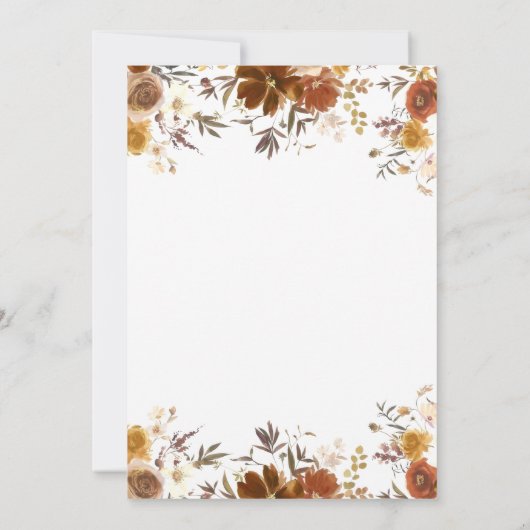 Bloemen Herfst in liefde rustiek Herfst Baby showe Kaart (Achterkant)