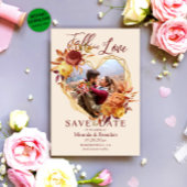 Bloemen Herfst in Liefde Trouwfoto Save the Date Kaart