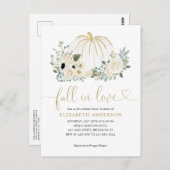 Bloemen Herfst in Liefde Wit Pompoen Vrijgezellenf Briefkaart (Voorkant / Achterkant)