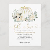 Bloemen Herfst in Liefde Wit Pompoen Vrijgezellenf Briefkaart (Voorkant)