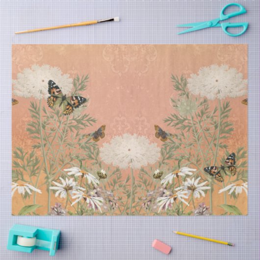 Bloemen  Herfst in Parijse Vlinder Decoupage Tissuepapier (Craft)