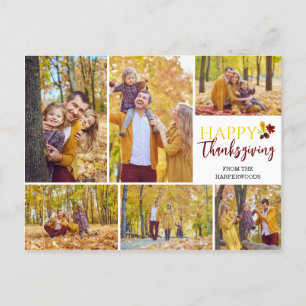 Bloemen Herfst Moderne Thanksgiving familiefoto Feestdagenkaart