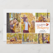 Bloemen Herfst Moderne Thanksgiving familiefoto Feestdagenkaart (Voorkant)