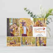 Bloemen Herfst Moderne Thanksgiving familiefoto Feestdagenkaart (Staand voorkant)