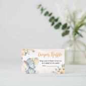 Bloemen Herfst Olifant Baby shower Luier Raffle Informatiekaartje (Staand voorkant)