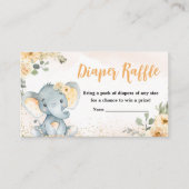 Bloemen Herfst Olifant Baby shower Luier Raffle Informatiekaartje (Voorkant)