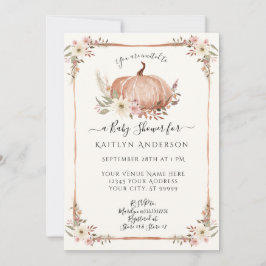 Bloemen Herfst Pompoen Botanische Waterverf Baby