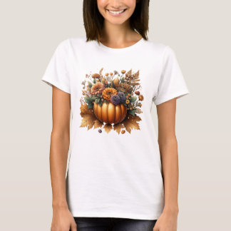 Bloemen Herfst Pompoen Centerpiece met Herfstbloem T-shirt