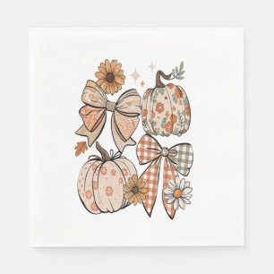 Bloemen Herfst Pompoen Coquette Boho Herfst Bow Servet