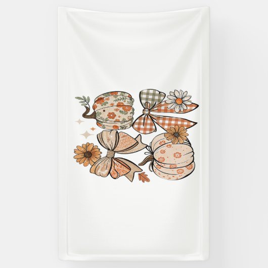 Bloemen Herfst Pompoen Coquette Boho Herfst Bow Spandoek (Verticaal)