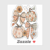 Bloemen Herfst Pompoen Coquette Boho Herfst Bow Sticker (Vel)