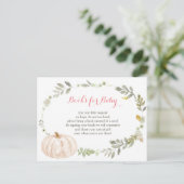 Bloemen Herfst Pompoen Greenery Baby shower Boeken Briefkaart (Staand voorkant)