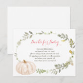 Bloemen Herfst Pompoen Greenery Baby shower Boeken Briefkaart (Voorkant / Achterkant)