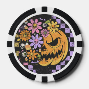 Bloemen Herfst Pompoen Halloween Poker Chips