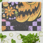Bloemen Herfst Pompoen Halloween Theedoek (Gevouwen)