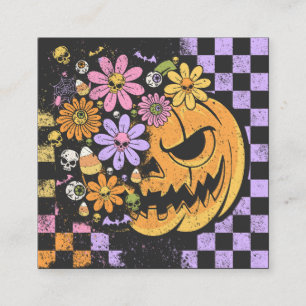 Bloemen Herfst Pompoen Halloween Vierkante Visitekaartje