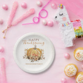 Bloemen Herfst Pompoen Thanksgiving Diner Papieren Bordje (Feest)