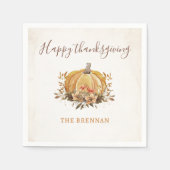 Bloemen Herfst Pompoen Thanksgiving Diner servette Servet (Voorkant)