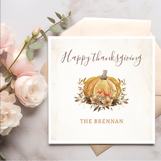 Bloemen Herfst Pompoen Thanksgiving Diner servette Servet