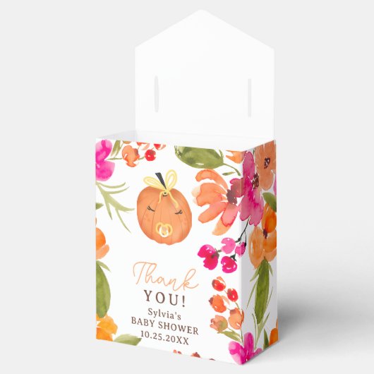 Bloemen Herfst schattig klein pompoen baby shower Bedankdoosjes (Geopend)